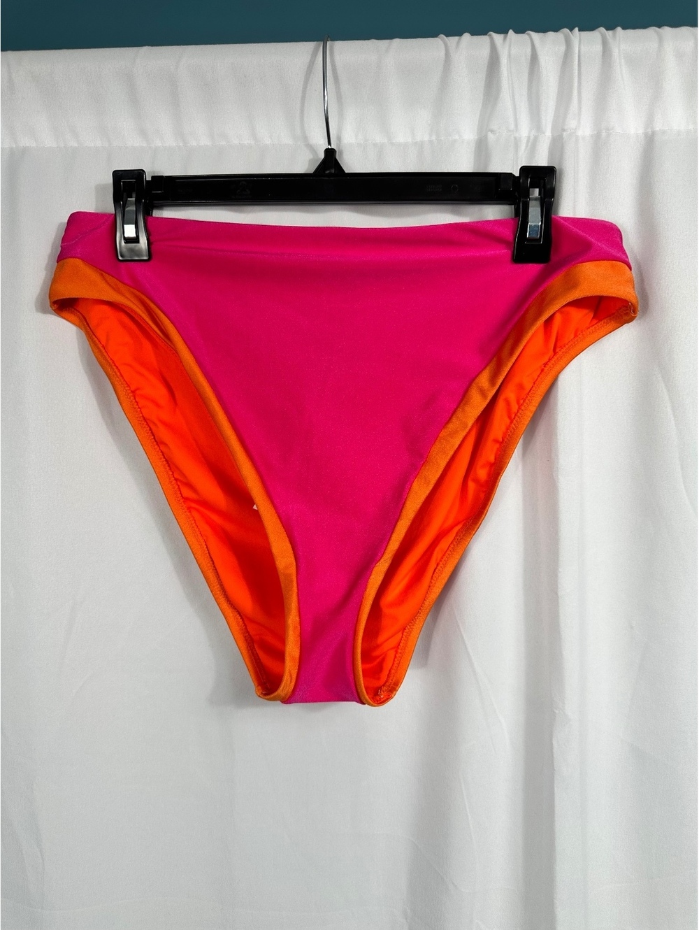 Sanctuary Swim High Waist Bikini Bottom in Hibiscus and Orange, Size XL